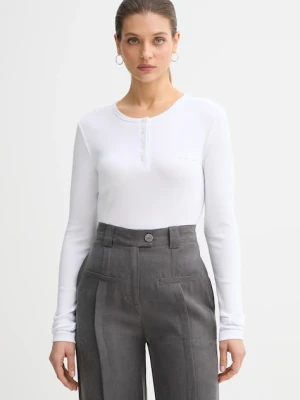 Calvin Klein Jeans longsleeve kolor biały LV047E201G