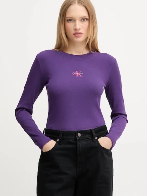 Calvin Klein Jeans longsleeve kolor fioletowy LV047A803G