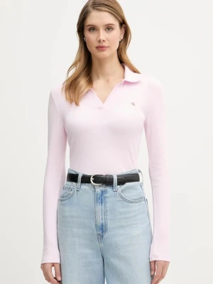 Calvin Klein Jeans longsleeve kolor różowy LV047E203G