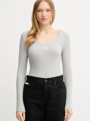 Calvin Klein Jeans longsleeve kolor szary LV047D218G