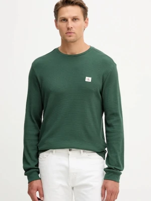 Calvin Klein Jeans longsleeve męski kolor zielony gładki LV040EM217
