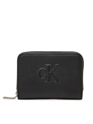 Calvin Klein Jeans Mały Portfel Damski Sculpted Med Flap Zip Around LV04K1004G Czarny