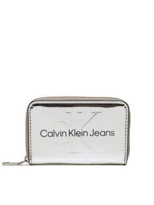 Calvin Klein Jeans Mały Portfel Damski Sculpted Med Zip Around K60K610405 Srebrny