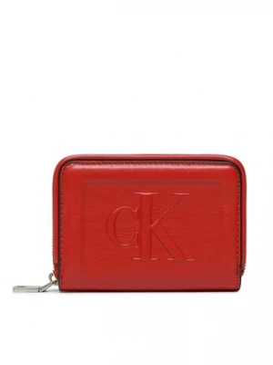 Calvin Klein Jeans Mały Portfel Damski Sculpted Med Zip Around Pipping K60K610353 Czerwony