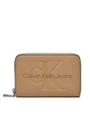 Calvin Klein Jeans Mały Portfel Damski Zip Around Mono K60K612255 Beżowy