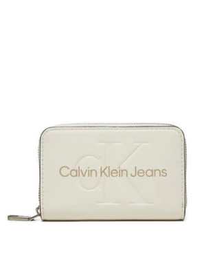 Calvin Klein Jeans Mały Portfel Damski Zip Around Mono K60K612255 Biały