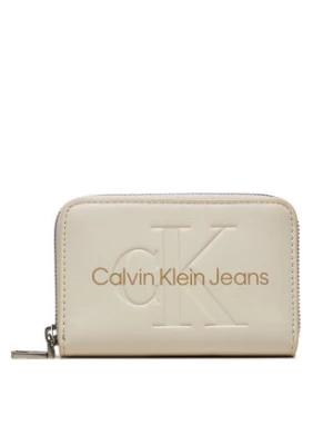 Calvin Klein Jeans Mały Portfel Damski Zip Around Mono K60K612255 Écru