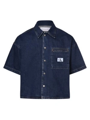 Calvin Klein Jeans Męska koszula dżinsowa Mężczyźni Comfort Fit Bawełna niebieski jednolity,