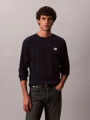 Calvin Klein Jeans Męska koszula z długim rękawem Mężczyźni niebieski jednolity,