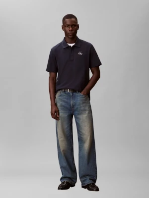 Calvin Klein Jeans Męska koszulka polo Mężczyźni Bawełna (100%) niebieski jednolity,