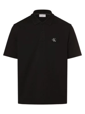Calvin Klein Jeans Męska koszulka polo Mężczyźni Bawełna czarny jednolity,
