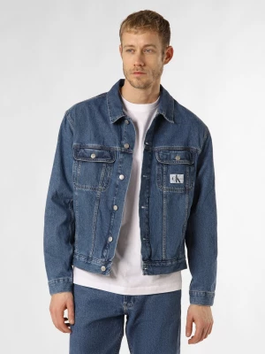 Calvin Klein Jeans Męska kurtka dżinsowa Mężczyźni Bawełna niebieski jednolity,