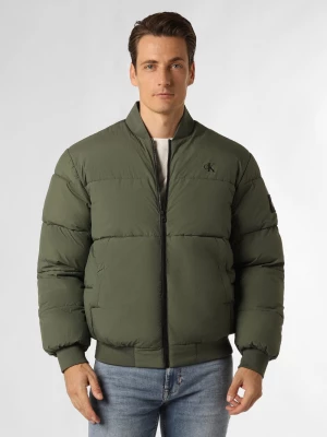 Calvin Klein Jeans Męska kurtka pikowana Mężczyźni zielony jednolity,