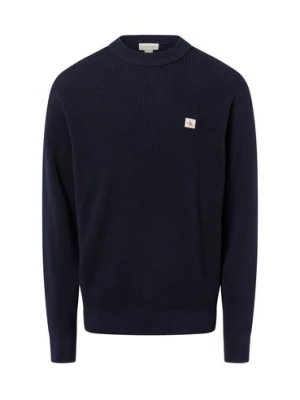 Calvin Klein Jeans Męski sweter z dzianiny Mężczyźni Bawełna niebieski jednolity,