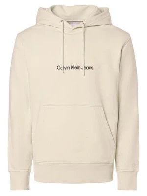 Calvin Klein Jeans Męski sweter z kapturem Mężczyźni Bawełna zielony jednolity,