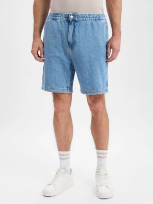 Calvin Klein Jeans Męskie dżinsowe szorty bermudy Mężczyźni Bawełna niebieski jednolity,