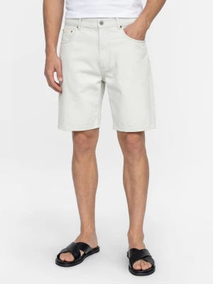 Calvin Klein Jeans Męskie spodnie garniturowe dżinsowe bermudy Mężczyźni Bawełna (100%) biały jednolity,