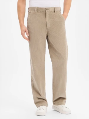 Calvin Klein Jeans Męskie spodnie sztruksowe Mężczyźni Sztruks beżowy jednolity,