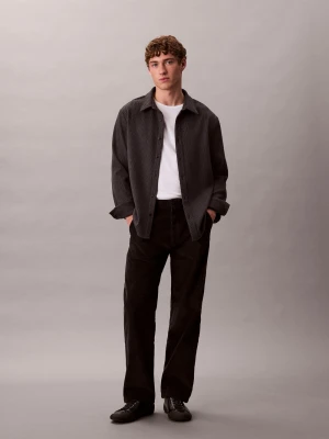 Calvin Klein Jeans Męskie spodnie sztruksowe Mężczyźni Sztruks czarny jednolity,