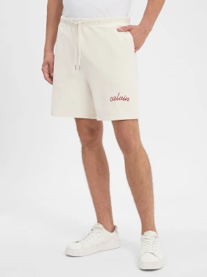 Calvin Klein Jeans Męskie szorty dresowe Mężczyźni biały jednolity,