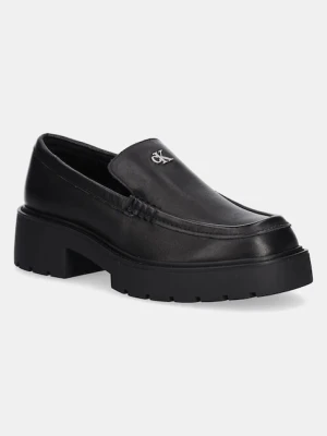 Calvin Klein Jeans mokasyny COMBAT LOAFER HW LTH damskie kolor czarny na platformie YW0YW01862