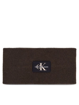 Calvin Klein Jeans Opaska materiałowa Monologo Rubber Headband K60K611258 Brązowy