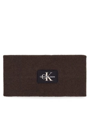 Calvin Klein Jeans Opaska materiałowa Monologo Rubber Headband K60K611258 Brązowy