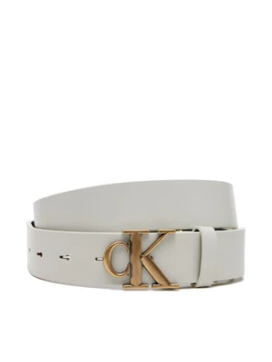 Calvin Klein Jeans Pasek Damski Monogram Placque Buckle 30Mm LV04K7002G Biały