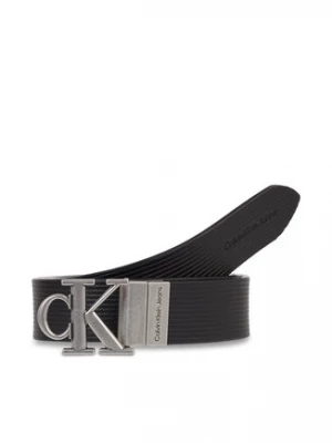 Calvin Klein Jeans Pasek Damski Round Mn/Rev Lthr Text Belt K60K611248 Czarny