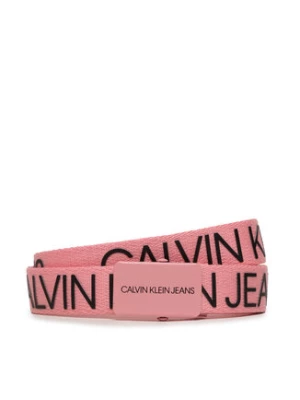 Calvin Klein Jeans Pasek Dziecięcy Canvas Logo Belt IU0IU00125 Różowy