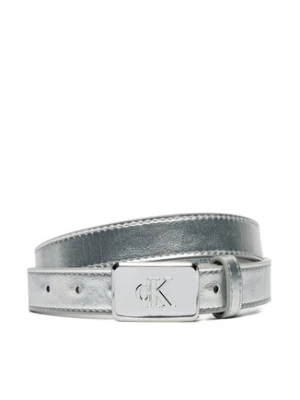 Calvin Klein Jeans Pasek Dziecięcy Metallic Buckle Belt IU0IU00666 Srebrny