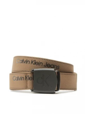 Calvin Klein Jeans Pasek Męski Plaque Logo Webbing Belt 38Mm K50K510473 Khaki
