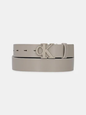Calvin Klein Jeans pasek skórzany beżowy