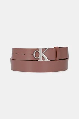 Calvin Klein Jeans pasek skórzany damski kolor beżowy K60K612289