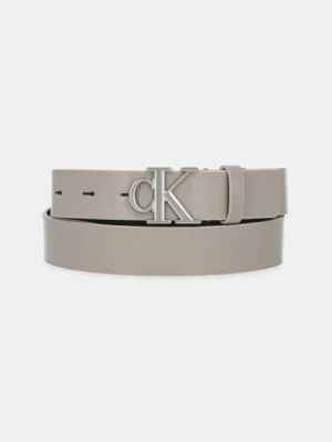 Calvin Klein Jeans pasek skórzany damski kolor beżowy K60K612289
