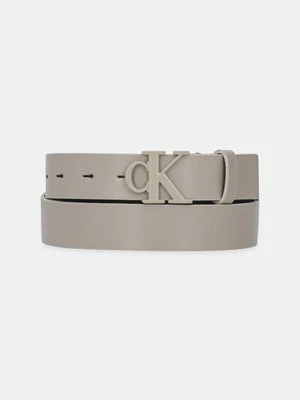 Calvin Klein Jeans pasek skórzany damski kolor beżowy K60K613125