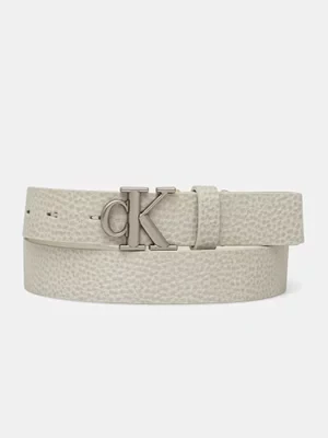 Calvin Klein Jeans pasek skórzany damski kolor beżowy LV04K7003G