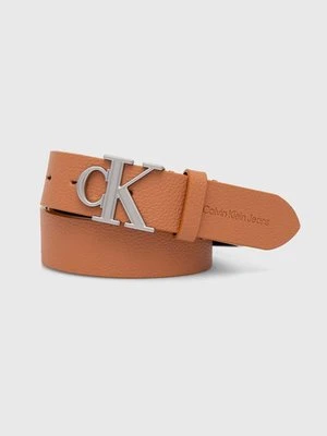 Calvin Klein Jeans pasek skórzany damski kolor pomarańczowy K60K612377