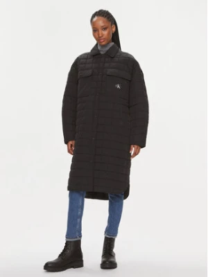 Calvin Klein Jeans Płaszcz przejściowy J20J221380 Czarny Relaxed Fit