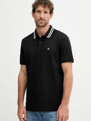 Calvin Klein Jeans polo bawełniane męski kolor czarny z nadrukiem LV04RC276G
