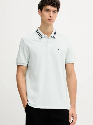 Calvin Klein Jeans polo bawełniane męski kolor niebieski z nadrukiem LV04RC276G