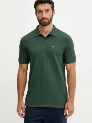 Calvin Klein Jeans polo bawełniane męski kolor zielony gładki LV040EM269