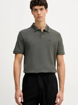 Calvin Klein Jeans polo bawełniane męski kolor zielony z nadrukiem LV04RC276G