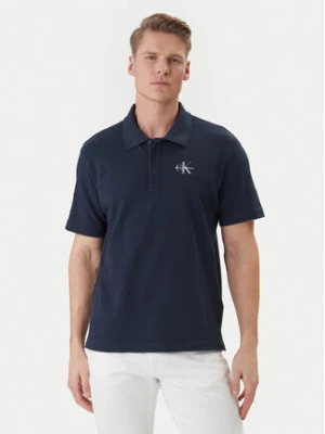 Calvin Klein Jeans Polo Easy Monologo LV04RF209G Granatowy Regular Fit