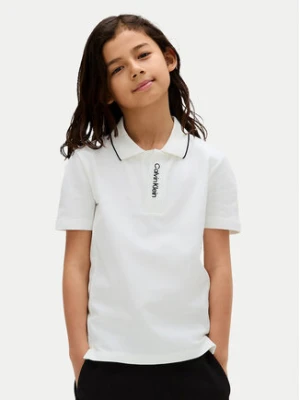 Calvin Klein Jeans Polo Embro Logo IB0IB02542 D Biały Regular Fit