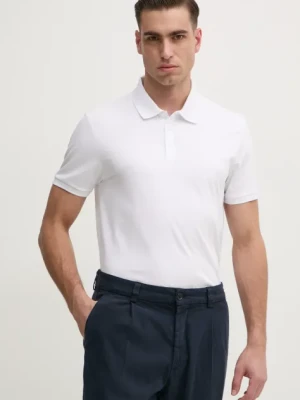 Calvin Klein Jeans polo męski kolor biały gładki LV040HM281