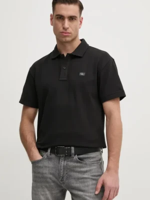 Calvin Klein Jeans polo męski kolor czarny gładki J30J327040
