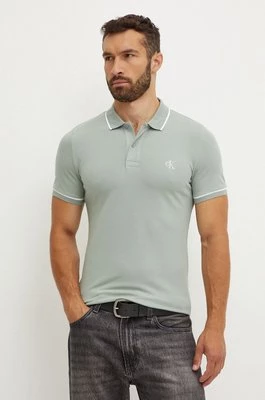 Calvin Klein Jeans polo męski kolor szary gładki J30J315603