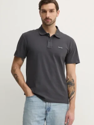 Calvin Klein Jeans polo męski kolor szary gładki J30J327534