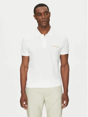 Calvin Klein Jeans Polo Monologo J30J325664 Biały Regular Fit